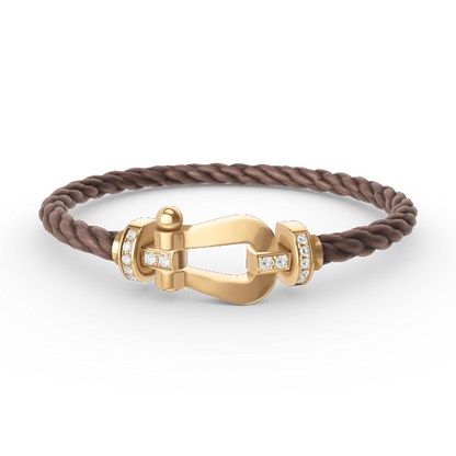 [Am jewelry]FORCE LARGE HORSESHOE HALF DIAMOND BRACELET GOLD