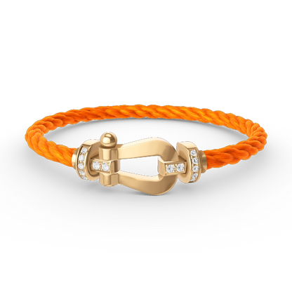 [Am jewelry]FORCE LARGE HORSESHOE HALF DIAMOND BRACELET GOLD