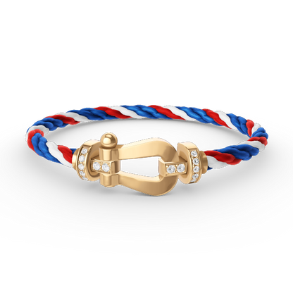 [Am jewelry]FORCE LARGE HORSESHOE HALF DIAMOND BRACELET GOLD