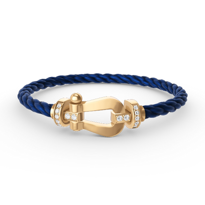 [Am jewelry]FORCE LARGE HORSESHOE HALF DIAMOND BRACELET GOLD