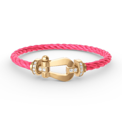[Am jewelry]FORCE LARGE HORSESHOE HALF DIAMOND BRACELET GOLD