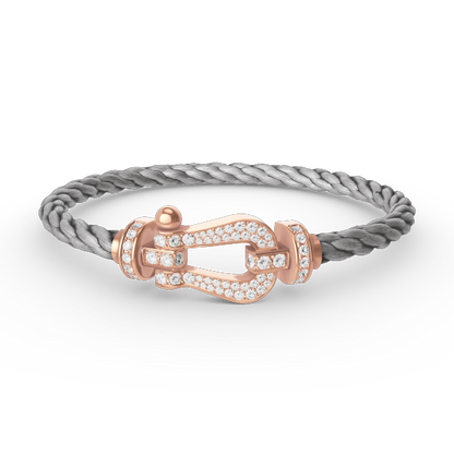[Am jewelry]FORCE LARGE HORSESHOE FULL DIAMOND BRACELET ROSE GOLD