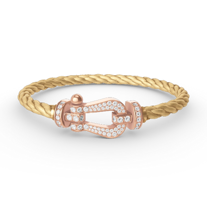 [Am jewelry]FORCE LARGE HORSESHOE FULL DIAMOND BRACELET ROSE GOLD