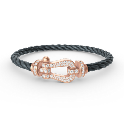 [Am jewelry]FORCE LARGE HORSESHOE FULL DIAMOND BRACELET ROSE GOLD
