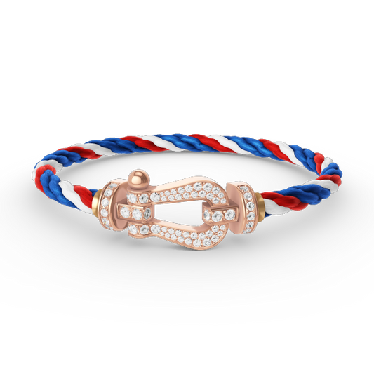 [Am jewelry]FORCE LARGE HORSESHOE FULL DIAMOND BRACELET ROSE GOLD
