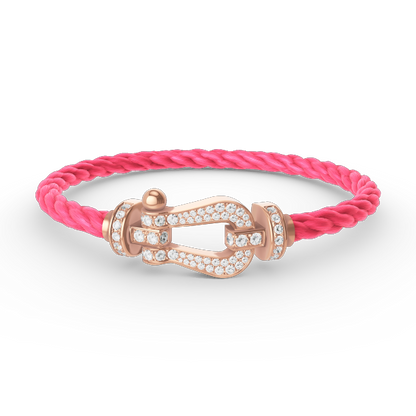 [Am jewelry]FORCE LARGE HORSESHOE FULL DIAMOND BRACELET ROSE GOLD