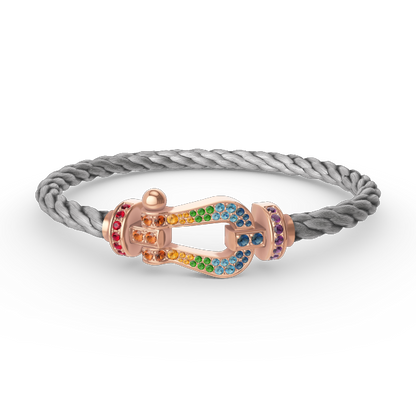 [Am jewelry]FORCE LARGE HORSESHOE  COLORED DIAMOND BRACELET ROSE GOLD