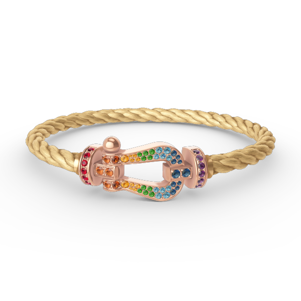 [Am jewelry]FORCE LARGE HORSESHOE  COLORED DIAMOND BRACELET ROSE GOLD