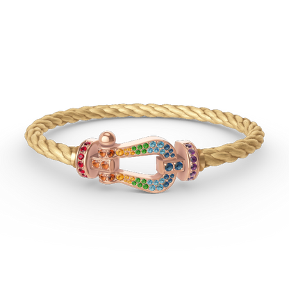 [Am jewelry]FORCE LARGE HORSESHOE  COLORED DIAMOND BRACELET ROSE GOLD