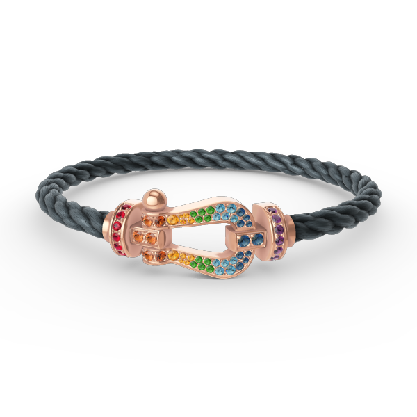 [Am jewelry]FORCE LARGE HORSESHOE  COLORED DIAMOND BRACELET ROSE GOLD