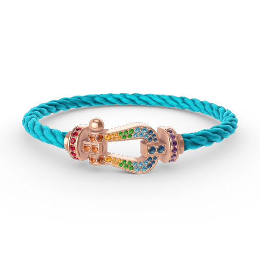 [Am jewelry]FORCE LARGE HORSESHOE  COLORED DIAMOND BRACELET ROSE GOLD