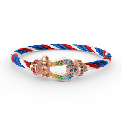 [Am jewelry]FORCE LARGE HORSESHOE  COLORED DIAMOND BRACELET ROSE GOLD