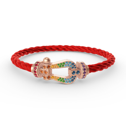 [Am jewelry]FORCE LARGE HORSESHOE  COLORED DIAMOND BRACELET ROSE GOLD