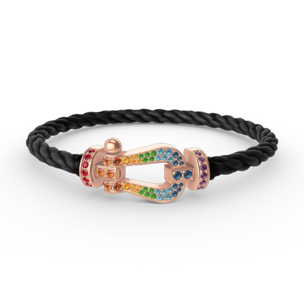[Am jewelry]FORCE LARGE HORSESHOE  COLORED DIAMOND BRACELET ROSE GOLD