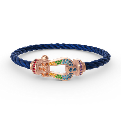 [Am jewelry]FORCE LARGE HORSESHOE  COLORED DIAMOND BRACELET ROSE GOLD