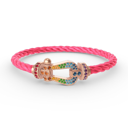 [Am jewelry]FORCE LARGE HORSESHOE  COLORED DIAMOND BRACELET ROSE GOLD