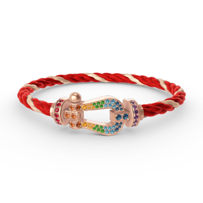 [Am jewelry]FORCE LARGE HORSESHOE  COLORED DIAMOND BRACELET ROSE GOLD