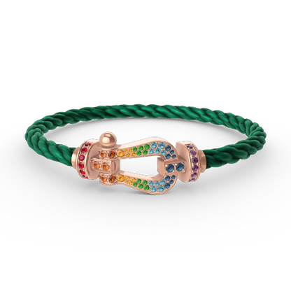[Am jewelry]FORCE LARGE HORSESHOE  COLORED DIAMOND BRACELET ROSE GOLD