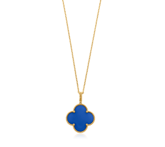 [Am jewelry]CLOVER 25MM NECKLACE TURQUOISE ROSE GOLD