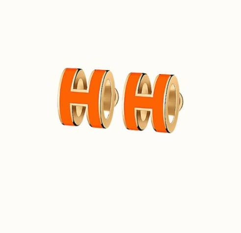 [Am jewelry]MINI POP H EARRINGS ORANGE