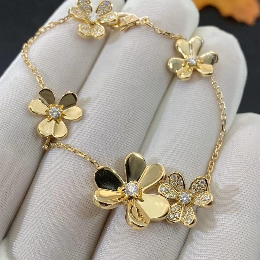 [Am jewelry]FRIVOLE GOLD 5 FLOWERS BRACELET