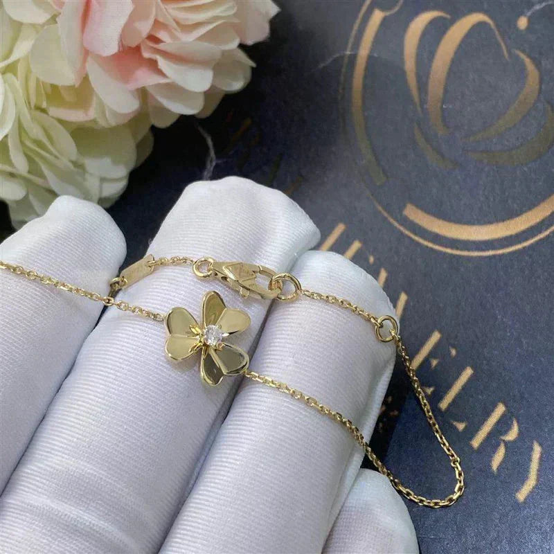 [Am jewelry]FRIVOLE GOLD FLOWER PINK MALACHITE BRACELET