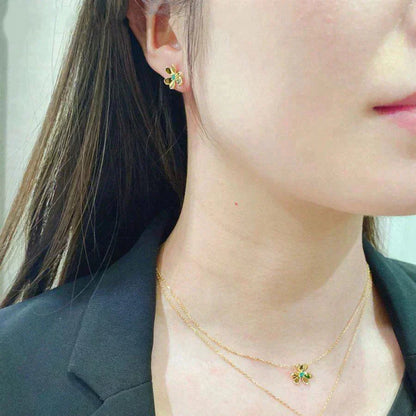 [Am jewelry]FRIVOLE  FLOWER MALACHITE EARRINGS