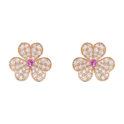 [Am jewelry]FRIVOLE PINK GOLD FLOWER DIAMOND EARRINGS