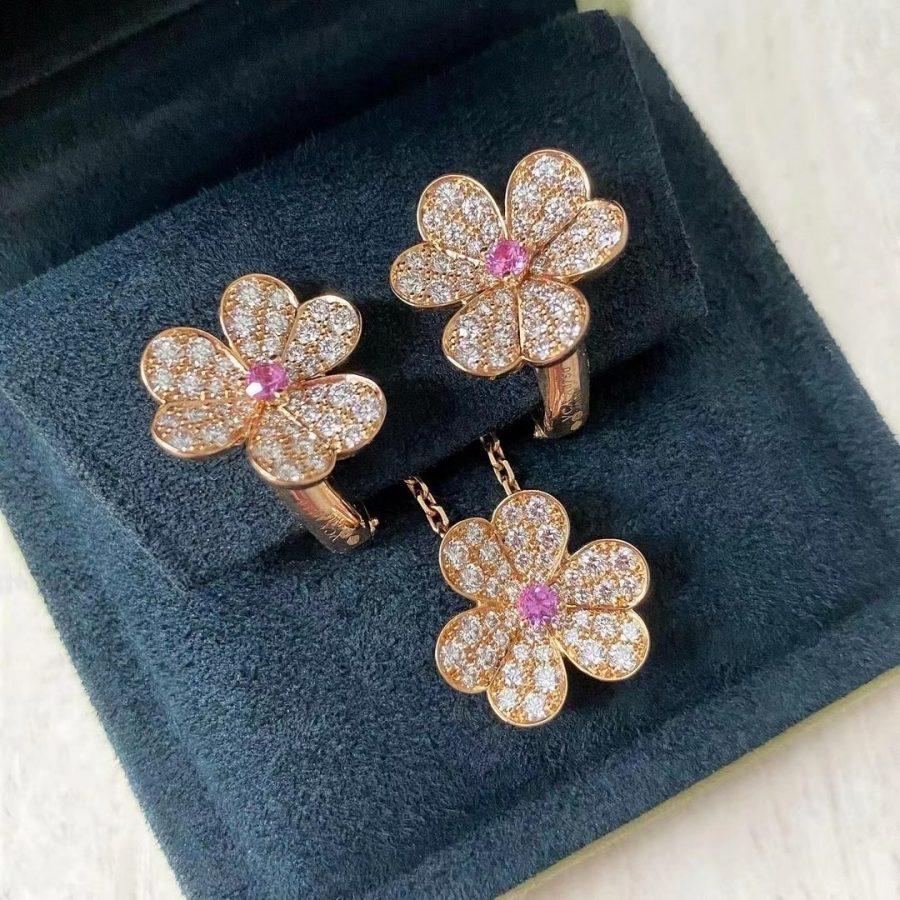 [Am jewelry]FRIVOLE ROSE GOLD FLOWER DIAMOND NECKLACE