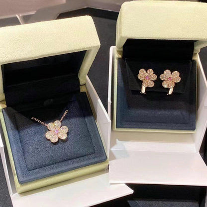 [Am jewelry]FRIVOLE PINK GOLD FLOWER DIAMOND EARRINGS