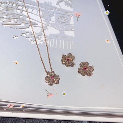 [Am jewelry]FRIVOLE ROSE GOLD FLOWER DIAMOND NECKLACE