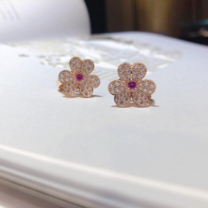 [Am jewelry]FRIVOLE PINK GOLD FLOWER DIAMOND EARRINGS