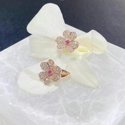 [Am jewelry]FRIVOLE PINK GOLD FLOWER DIAMOND EARRINGS