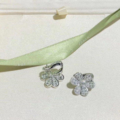 [Am jewelry]FRIVOLE SILVER FLOWER DIAMOND EARRINGS