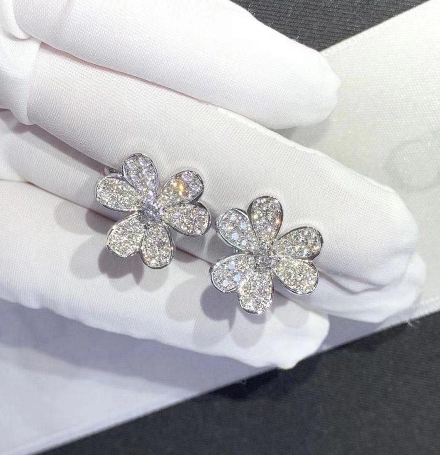 [Am jewelry]FRIVOLE SILVER FLOWER DIAMOND EARRINGS