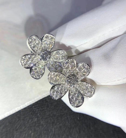 [Am jewelry]FRIVOLE SILVER FLOWER DIAMOND EARRINGS
