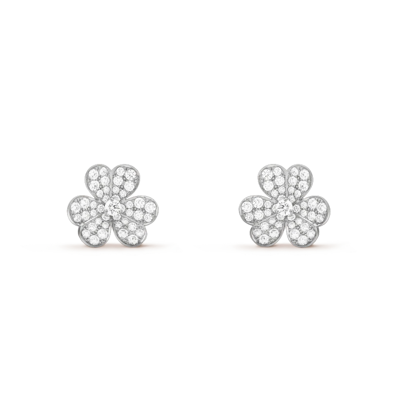 [Am jewelry]FRIVOLE SILVER FLOWER DIAMOND EARRINGS