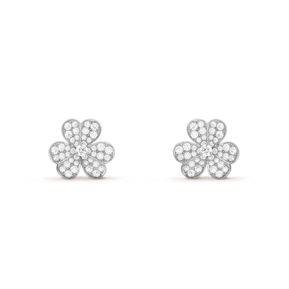 [Am jewelry]FRIVOLE SILVER FLOWER DIAMOND EARRINGS