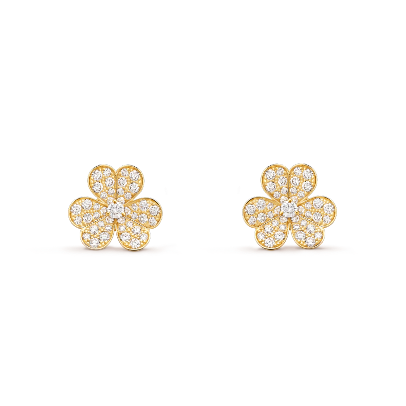 [Am jewelry]FRIVOLE GOLD FLOWER DIAMOND EARRINGS