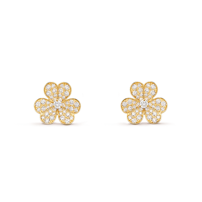 [Am jewelry]FRIVOLE GOLD FLOWER DIAMOND EARRINGS