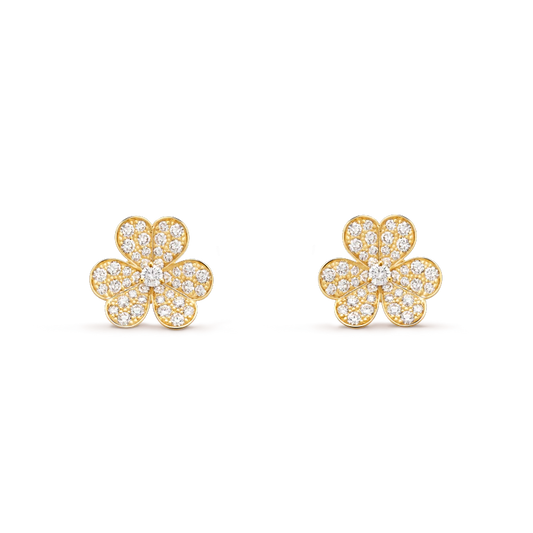 [Am jewelry]FRIVOLE GOLD FLOWER DIAMOND EARRINGS
