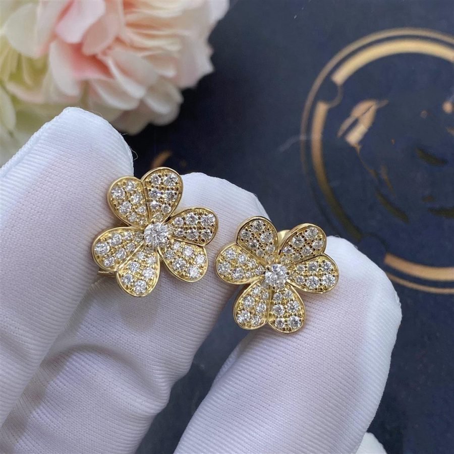 [Am jewelry]FRIVOLE GOLD FLOWER DIAMOND EARRINGS