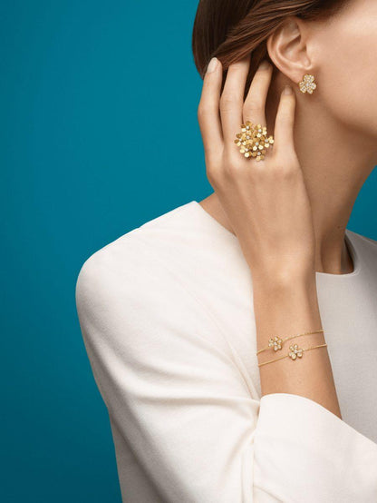 [Am jewelry]FRIVOLE GOLD FLOWER DIAMOND EARRINGS