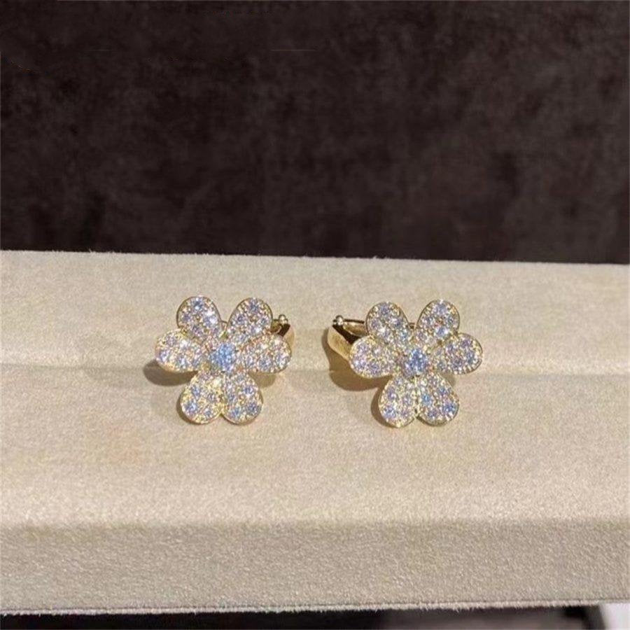 [Am jewelry]FRIVOLE GOLD FLOWER DIAMOND EARRINGS