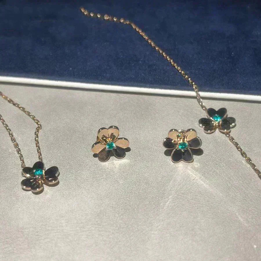 [Am jewelry]FRIVOLE  FLOWER MALACHITE EARRINGS