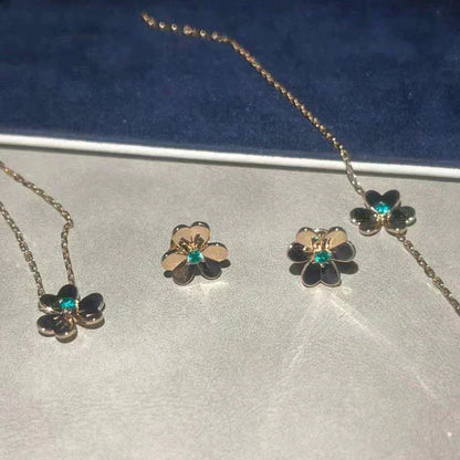 [Am jewelry]FRIVOLE  FLOWER MALACHITE EARRINGS
