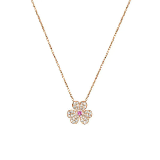 [Am jewelry]FRIVOLE ROSE GOLD FLOWER DIAMOND NECKLACE