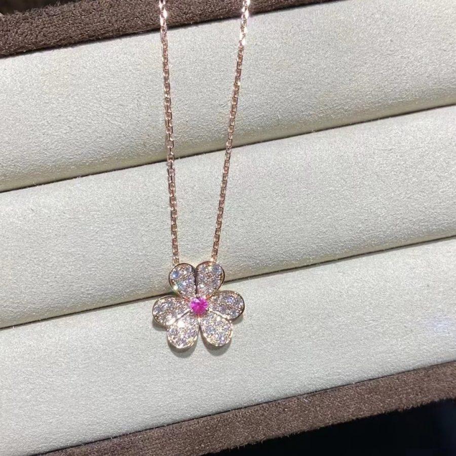 [Am jewelry]FRIVOLE ROSE GOLD FLOWER DIAMOND NECKLACE