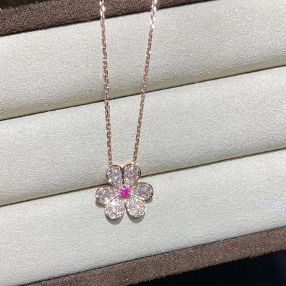 [Am jewelry]FRIVOLE ROSE GOLD FLOWER DIAMOND NECKLACE