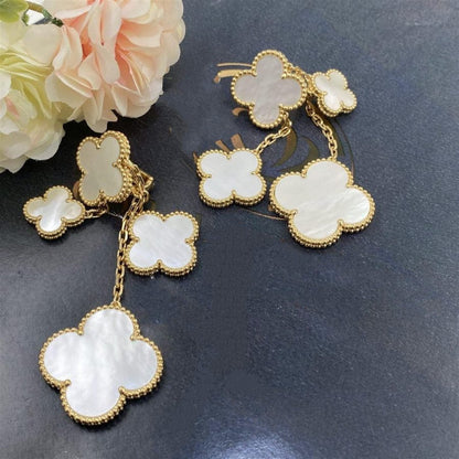 [Am jewelry]CLOVER EARRINGS WHITE MOP 4 MOTIFS GOLD